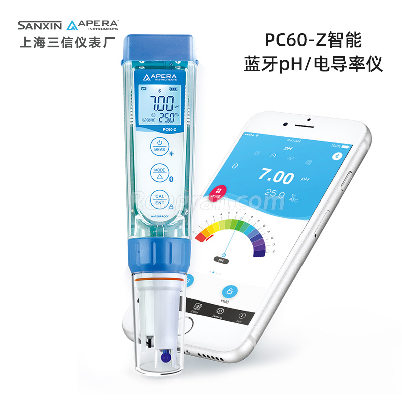 上海三信PC60-Z智能藍(lán)牙pH/電導(dǎo)率儀